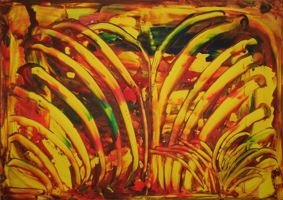  RAIN>FOREST - 04 - sunset - Acryl auf Lwd - 2025 - 50 x 70 cm